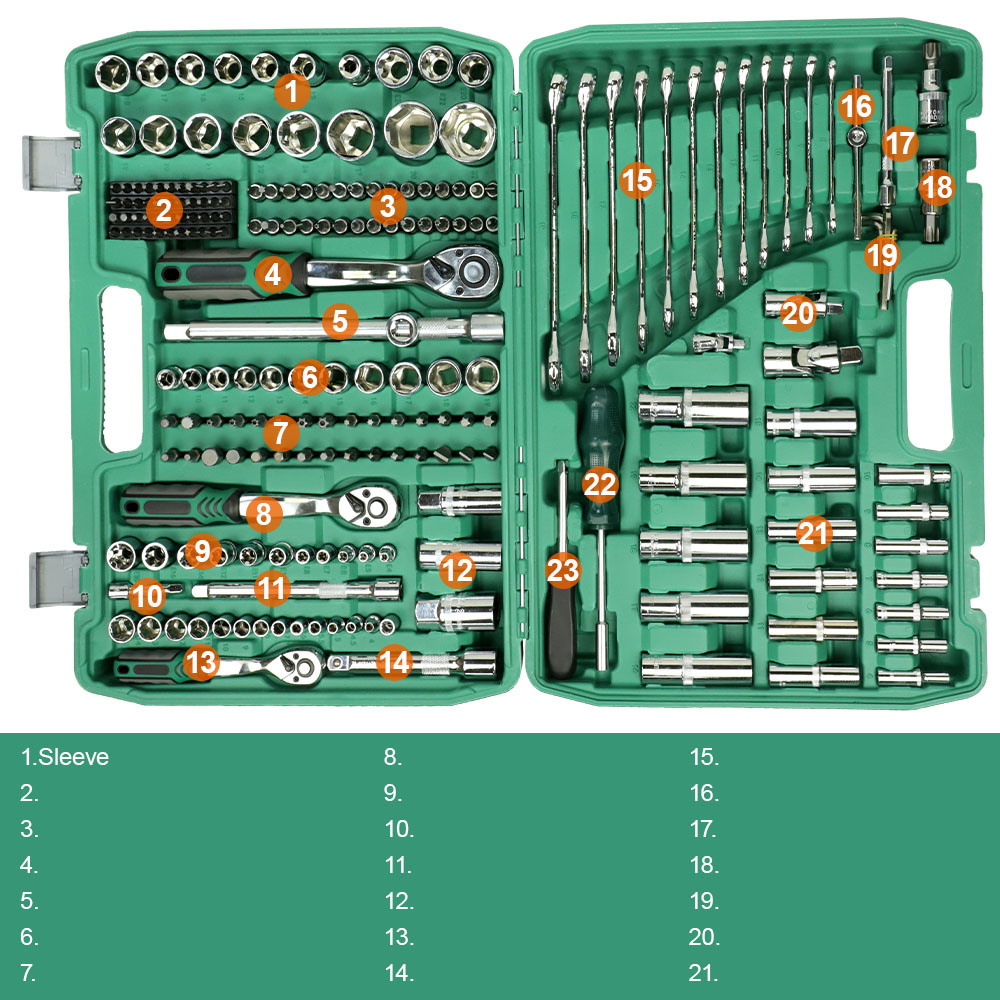 Gran oferta de 216 piezas de conjunto combinado de herramientas de reparación de automóviles 