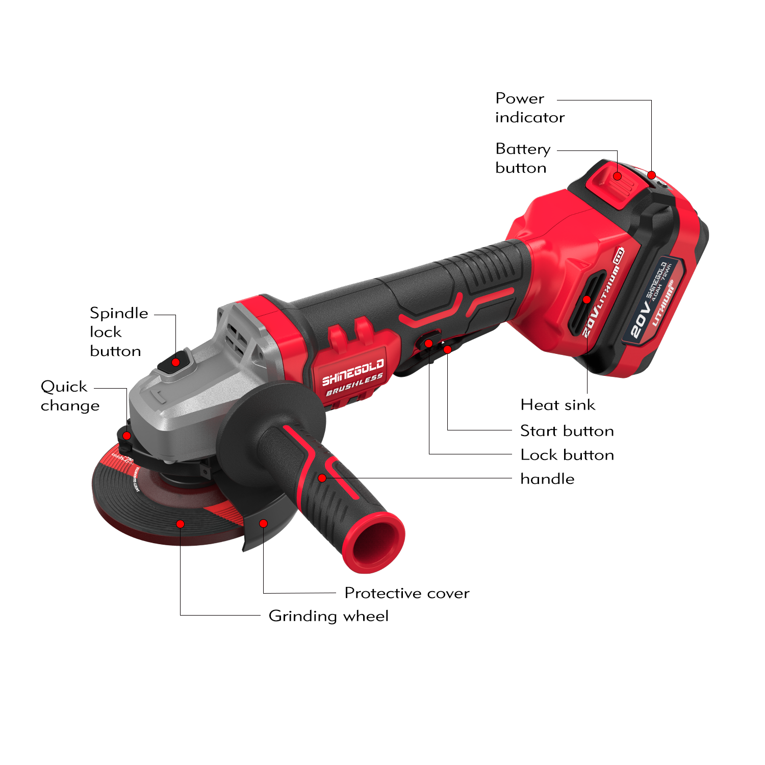 Mayorista OEM 20v herramientas eléctricas inalámbricas portátil eléctrico 115mm amoladora angular sin escobillas