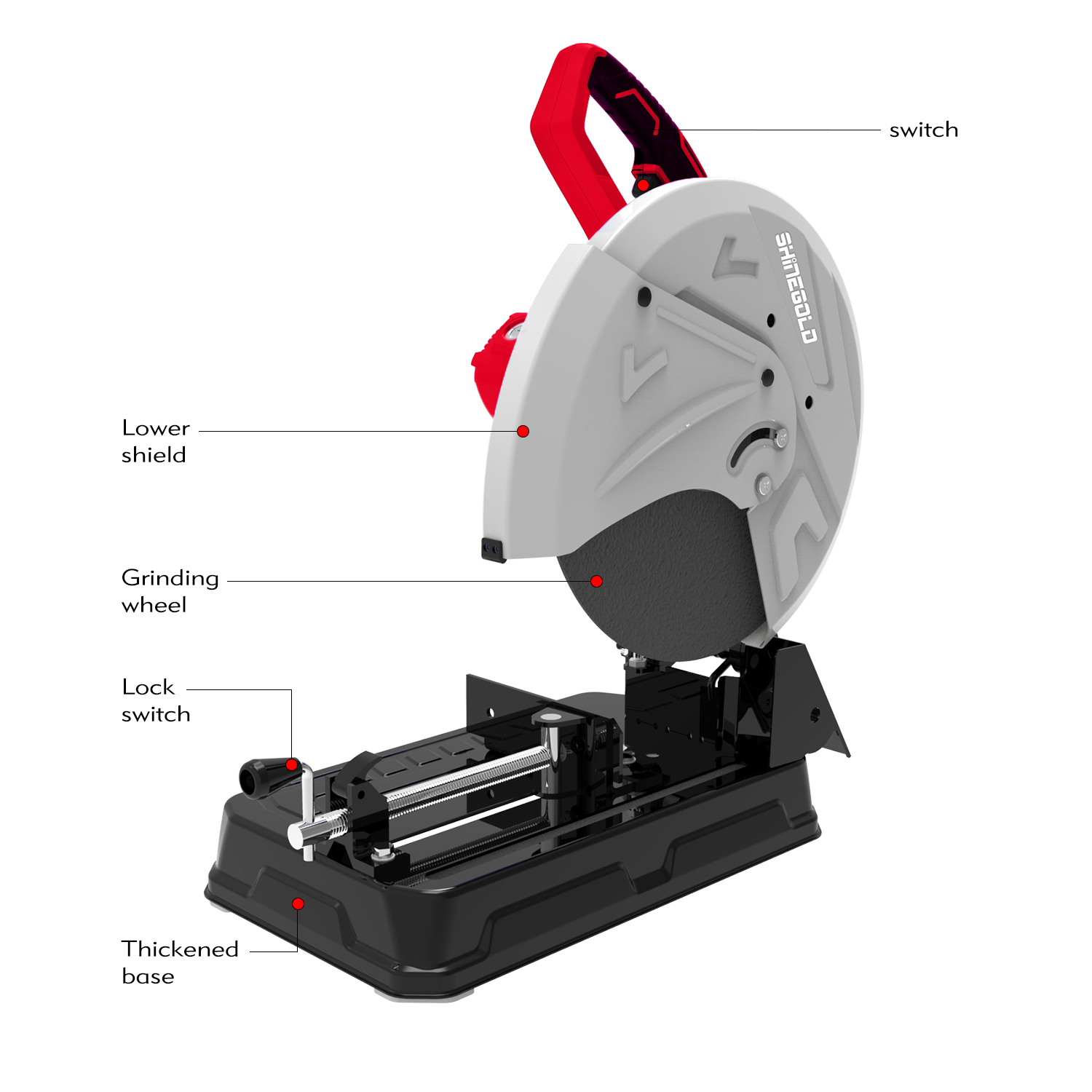 Máquina de corte potente de 2200 W con sierra circular de metal para herramientas eléctricas a estrenar 