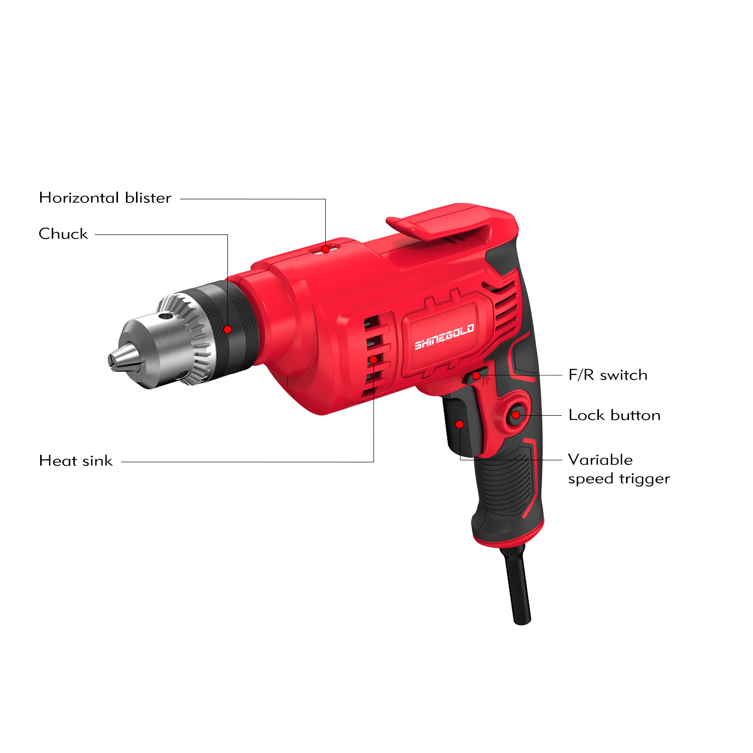 Taladro eléctrico elegante 510w Mini taladros industriales Taladros eléctricos multifunción